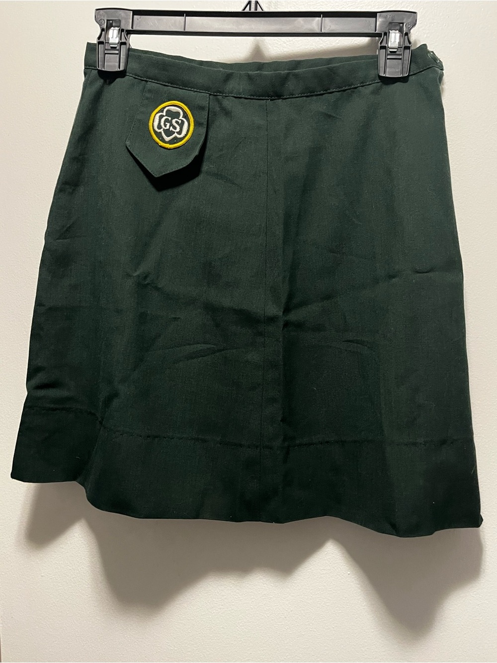 Vintage 1960s Cadette Girl Scout Dark Green A-Line Uniform Skirt Girls Large